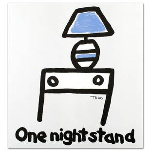 "One Night Stand" Limited Edition Lithograph by Todd: Pop artist Todd Goldman is known all across the globe for his whip-smart and wickedly funny puns and pictures! "One Night Stand" is a limited edition lithograph on paper, numbered and hand signed by T