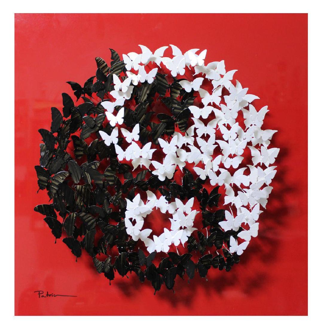 Patricia Govezensky- Original 3D Metal Art on Wood "Yin (1 of 3)