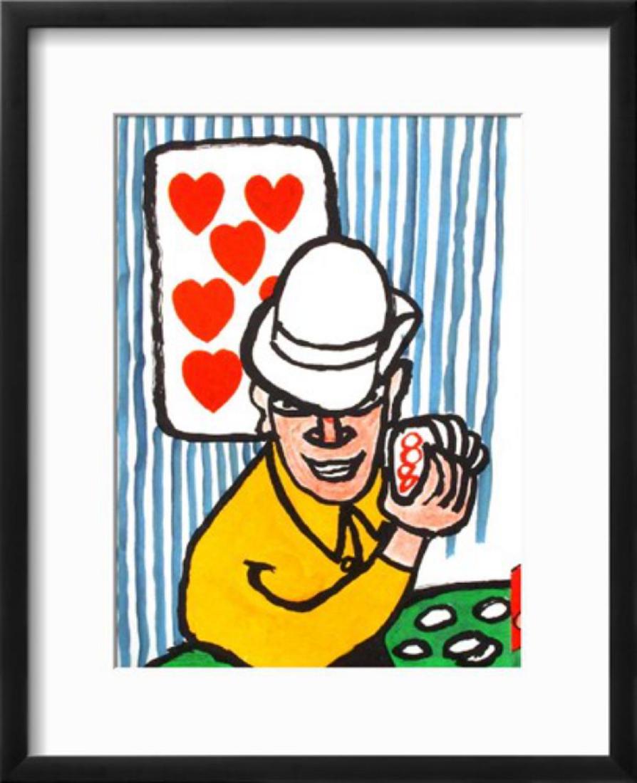 Alexander Calder "Derrier le Mirroir, no. 212: Joueurs: Artist: Alexander Calder. Title: Derrier le Mirroir, no. 212: Joueurs De Cartes II. Medium: Lithograph. Size: 17 x 21 inch. Certificate of authenticity is included. This print is a rare and collectabl