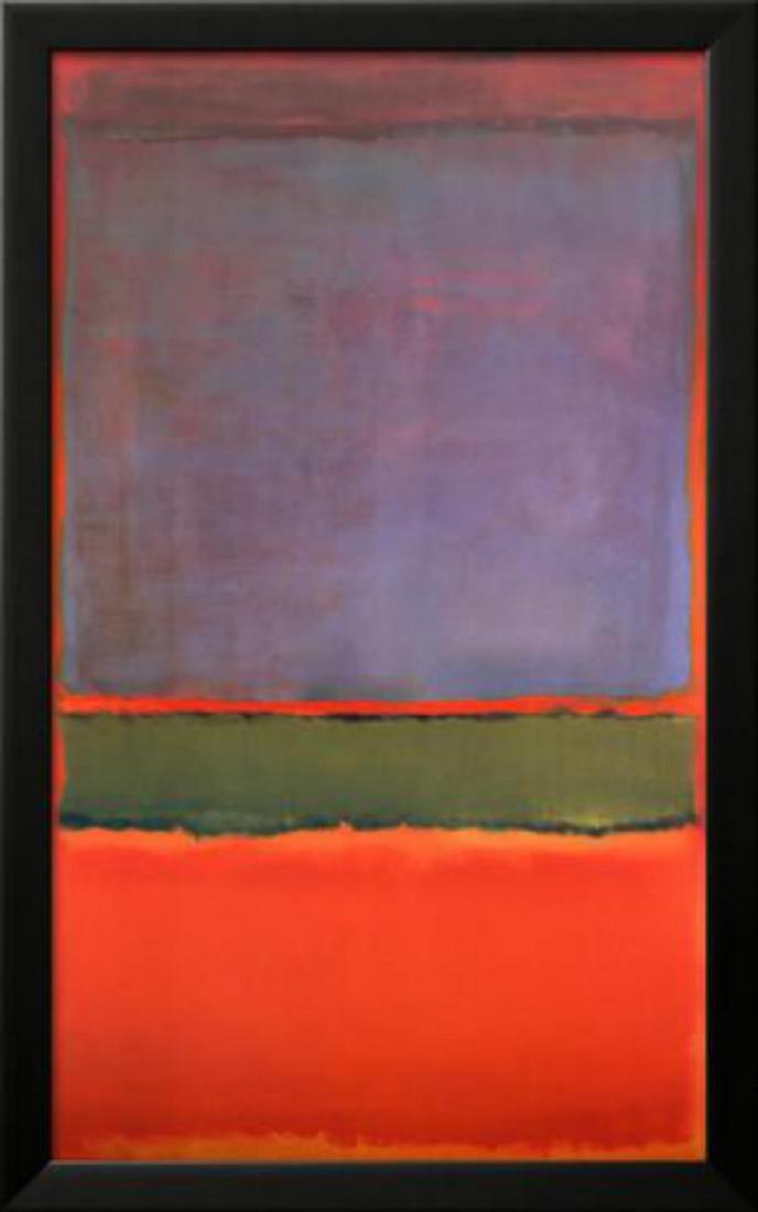 Mark Rothko "No. 6 (Violet, Green and Red), 1951": Artist: Mark Rothko. Medium: Offset Lithograph. Title: No. 6 (Violet, Green and Red), 1951. Custom Framed. Size: 18.5 x 30 inch