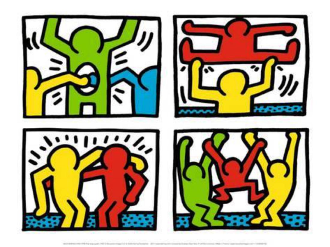 Keith Haring "Pop Shop Quad I, c.1987" Offset: Artist: Keith Haring. Medium: Offset Lithograph. Title: Pop Shop Quad I, c.1987. Size: 16 x 12 in