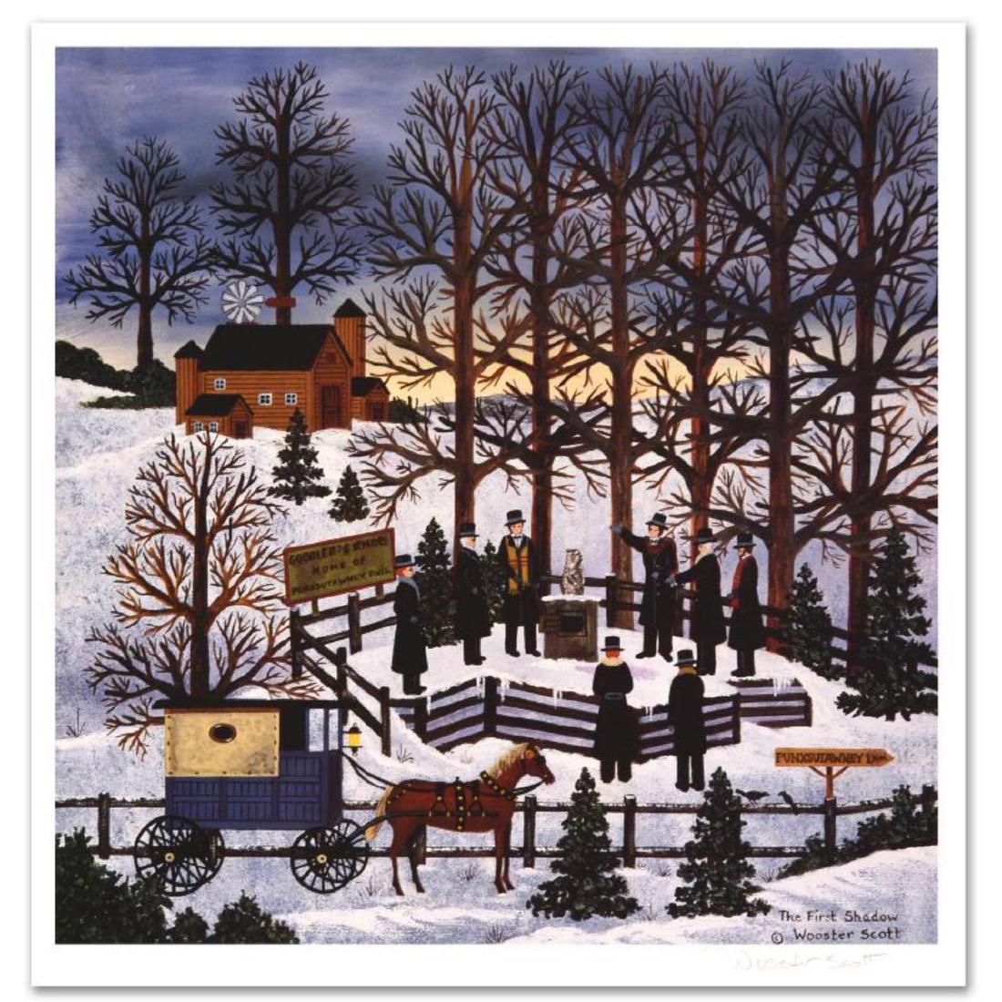 "The First Shadow" Limited Edition Lithograph by Jane: Cozy, down-home images of a bygone era when life was simpler - this is the feeling captured in the creations of one of the world's most recognized artists. "The First Shadow" is a limited edition lith