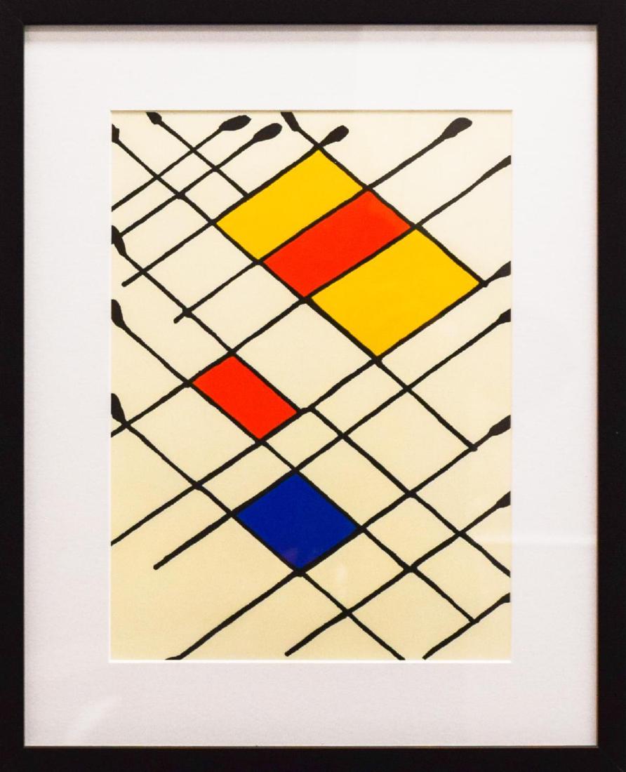 Alexander Calder- Lithograph "Derrier le Mirroir, no.: Artist: Alexander Calder. Medium: Lithograph. Title: Derrier le Mirroir, no. 156. Size (Unframed): 15" x 11". Size (Framed): 21" x 17". Certificate of Authenticity: is included.