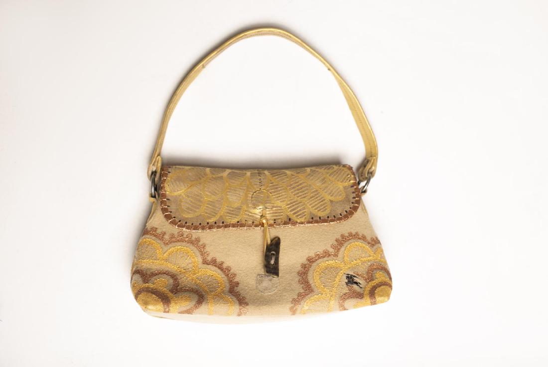 Vera V. Goncharenko- Burberry bag: Artist: Vera V. Goncharenko. Medium: Burberry bag. Size (Unframed): 8" x 14". Additional: Original painting on vintage Burberry bag. . Reference# 10334.