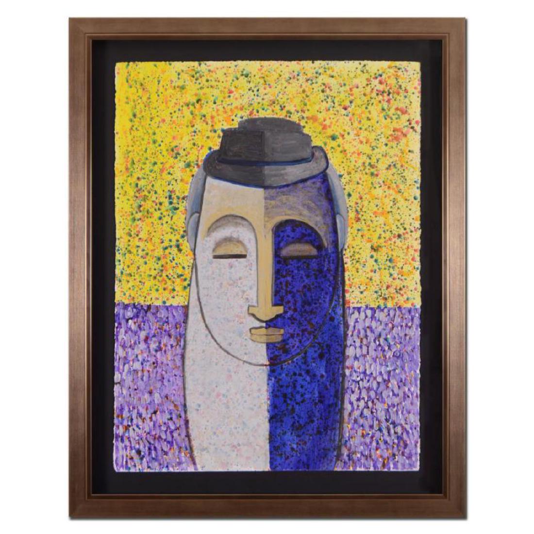 Gaylord Soli - Framed Original Mixed Media Acrylic: This piece is an original mixed media acrylic painting on deckle-edged paper by Gaylord Soli, hand signed by the artist. This piece has been custom framed. Includes Certificate of Authenticity. Measur