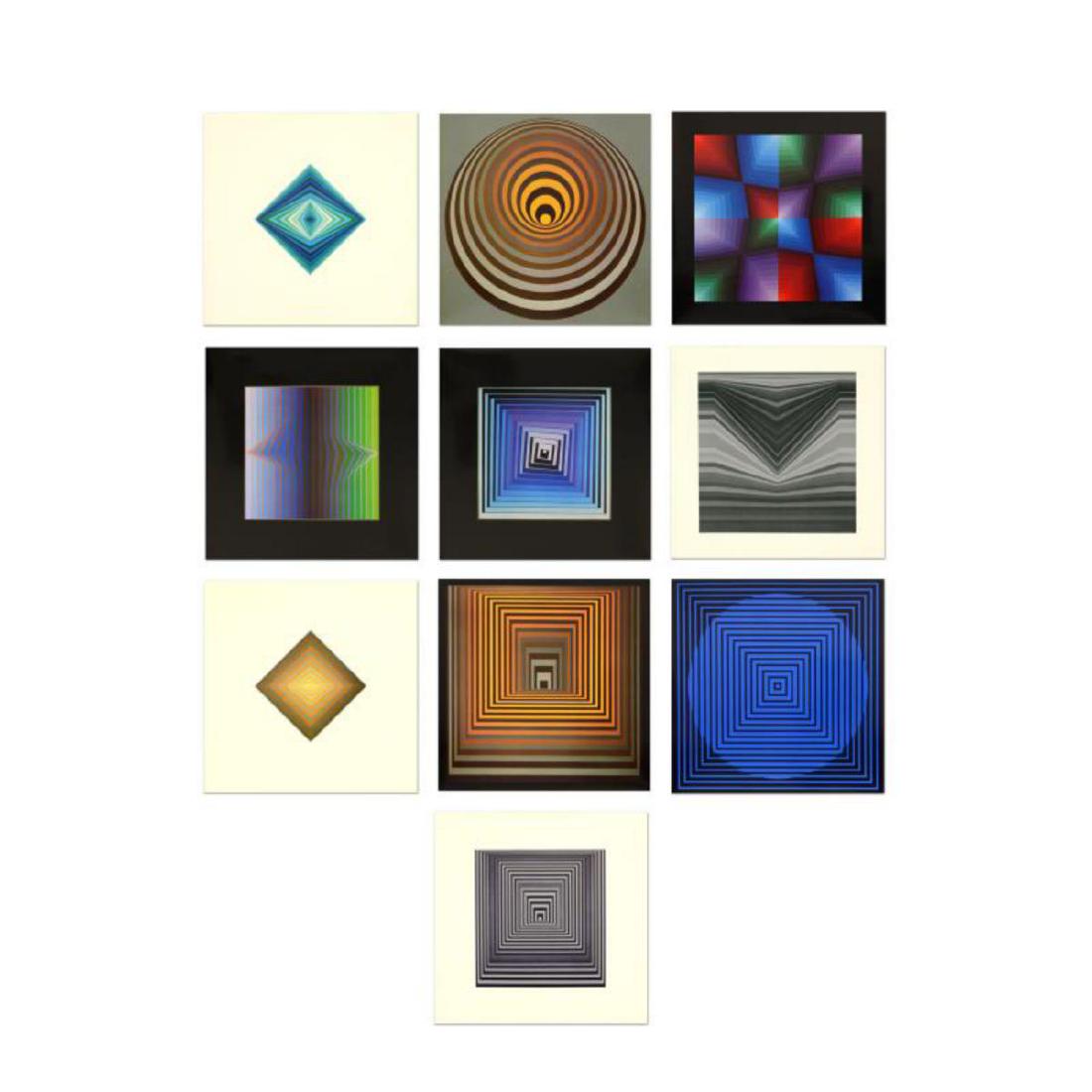 Victor Vasarely (1908-1997) - "Vonal Portfolio": "Vonal Portfolio" includes 10 heliogravure prints on paper from the Editions du Griffon (1977) by Victor Vasarely (1908-1997). Each piece is titled and dated inverso. Each Piece measures approx. 10.5"