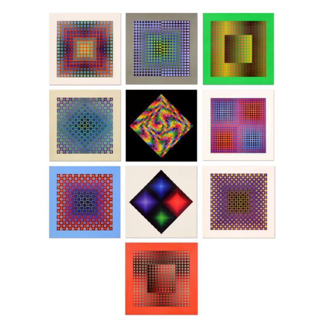 Victor Vasarely (1908-1997) - "Folklore Planetaire: "Folklore Planetaire Portfolio" includes 10 heliogravure prints on paper from the Editions du Griffon (1971) by Victor Vasarely (1908-1997). Each piece is titled and dated inverso. Each Piece measures