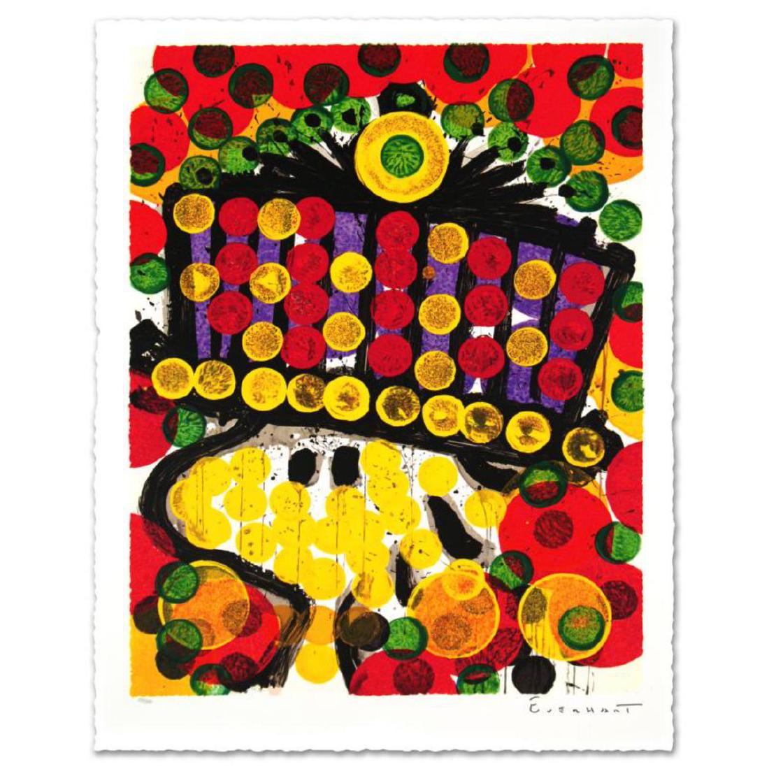 "Bird Of Paradise" Limited Edition Hand Pulled Original: "Bird Of Paradise" is a limited edition hand pulled original lithograph on museum quality deckle-edge paper, numbered and hand signed by Tom Everhart. This is one of the final Everhart editions to be 