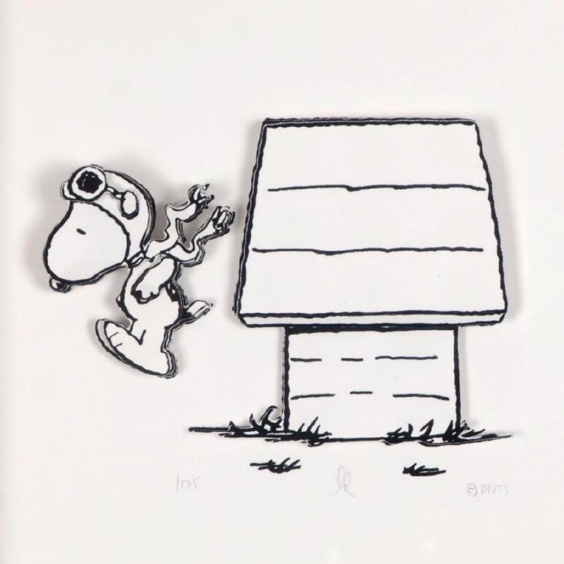 "Jump Right In" Hand Numbered Limited Edition 3D: Created from the original artwork archived at the studio, "Jump Right In" portrays the simple yet emotive art of Charles. M. Schulz, creator of PEANUTS. This 3D decoupage print on paper is hand number