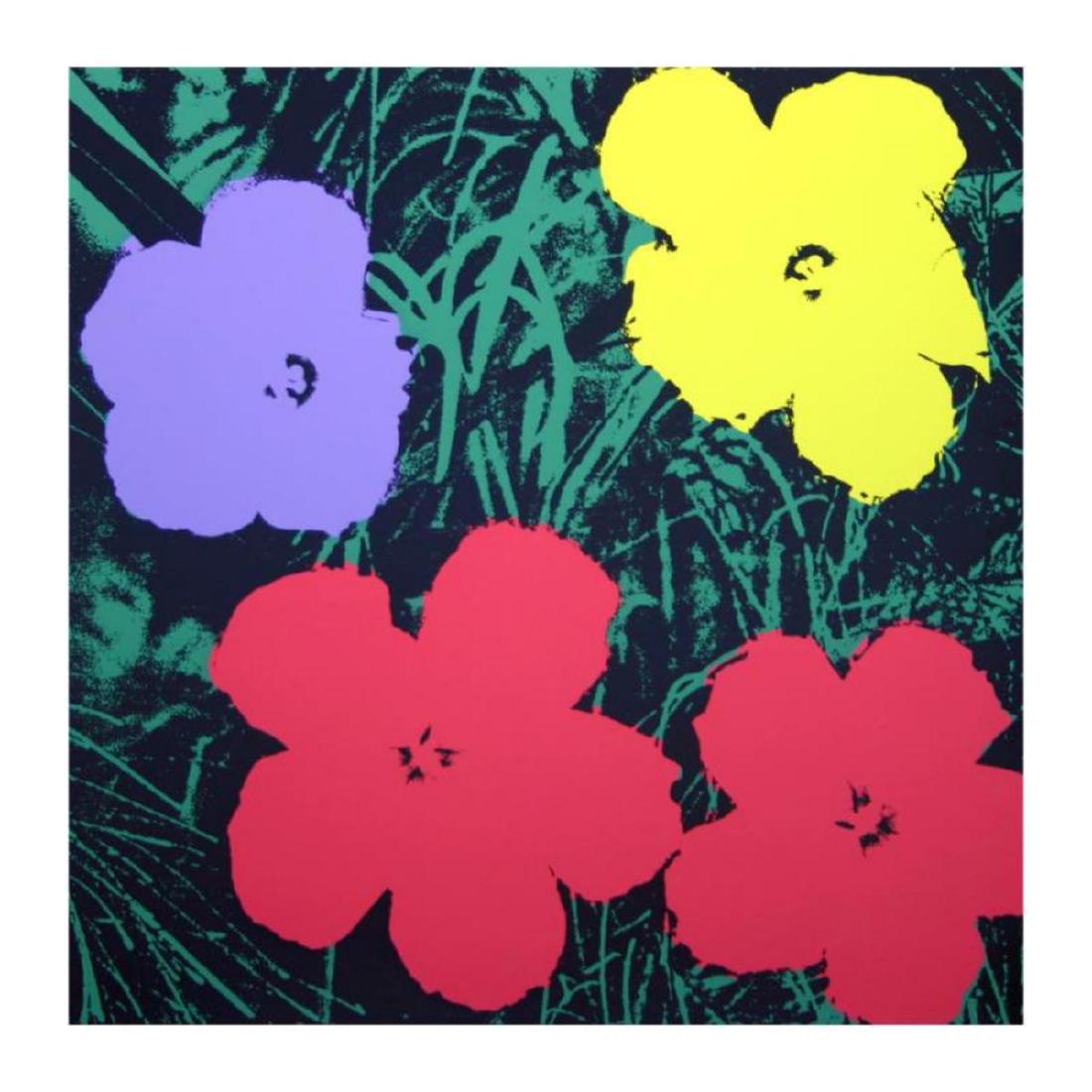 Andy Warhol "Flowers 11.73" Silk Screen Print from: "Flowers 11.73" is a silk screen print on paper (open edition) from Sunday B Morning featuring the works of Andy Warhol. The piece is stamped in blue on the back with "Published by Sunday B. Morning" 