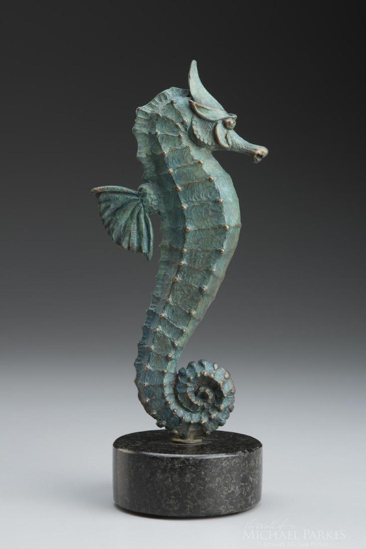 Michael Parkes "Seahorse" Bronze Sculptures: Artist: Michael Parkes. Medium: Bronze Sculptures. Title: Seahorse. Size: 9.25â€T x 3.5â€W x 3â€D. 250. : .