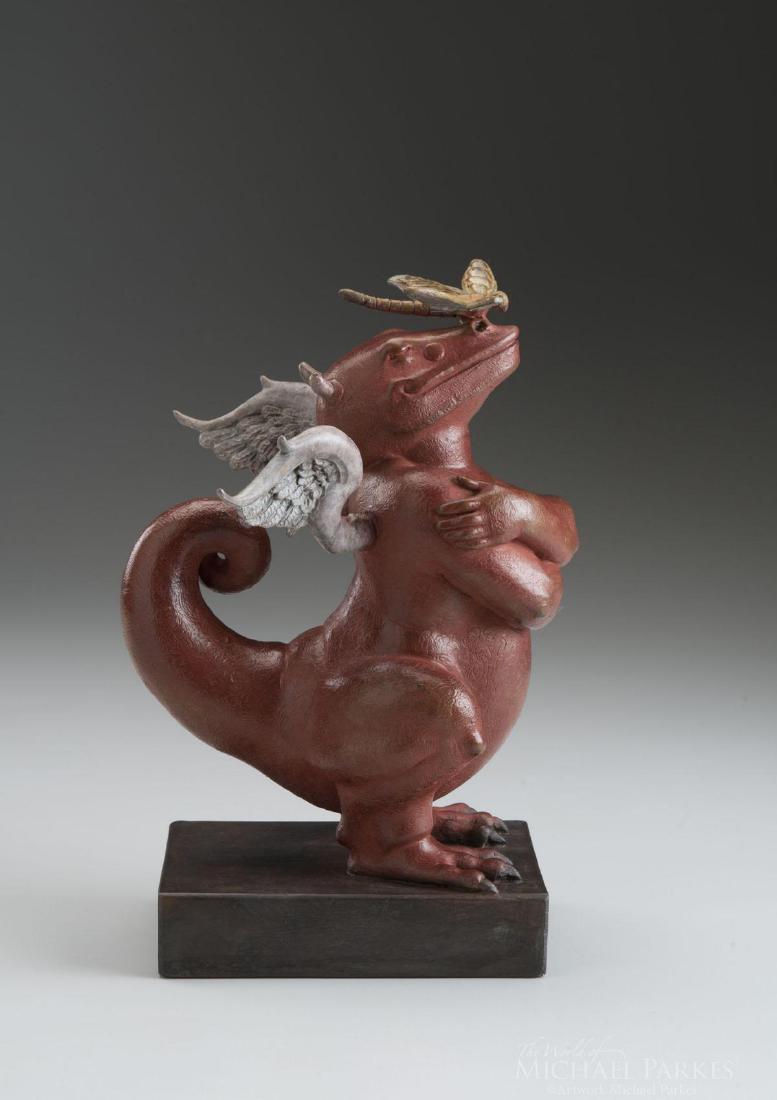 Michael Parkes "Dragon Dragon" Bronze Sculptures: Artist: Michael Parkes. Medium: Bronze Sculptures. Title: Dragon Dragon. Size: 7â€T x 6â€W x 8â€D. 95. : .