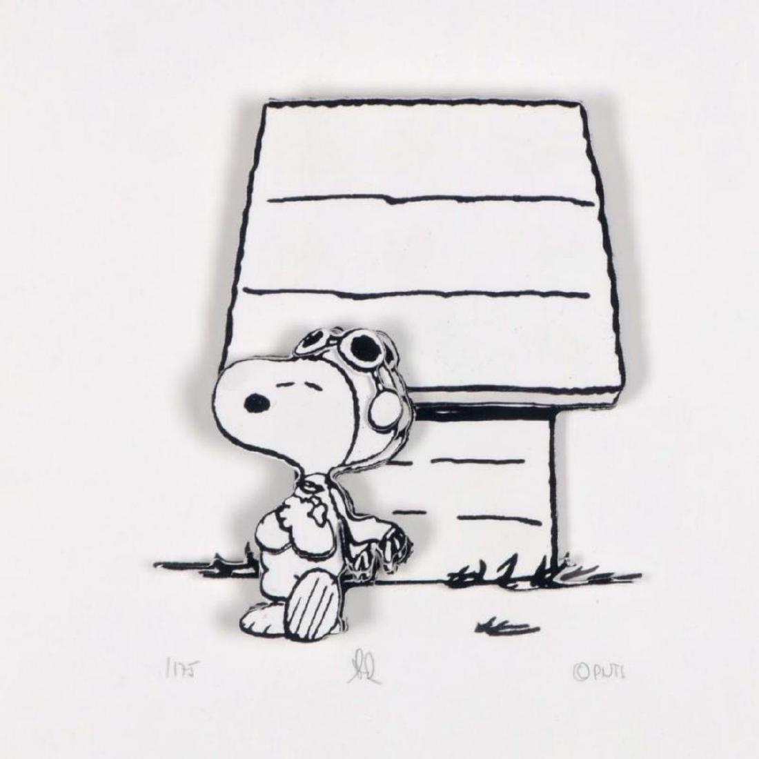 Peanuts, "Hero" Hand Numbered Limited Edition 3D: Created from the original artwork archived at the studio, "Hero" portrays the simple yet emotive art of Charles. M. Schulz, creator of PEANUTS. This 3D decoupage print on paper is hand numbered with C
