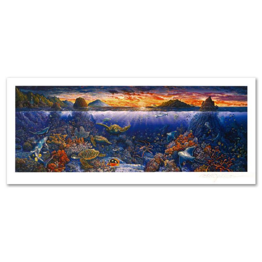 "Sweeping Hana Vistas" Limited Edition Mixed Media by: Captivating audiences worldwide, Nelson dazzles all with his incredible use of color and depth. "Sweeping Hana Vistas" is a limited edition mixed media on paper, numbered and hand signed by the artist