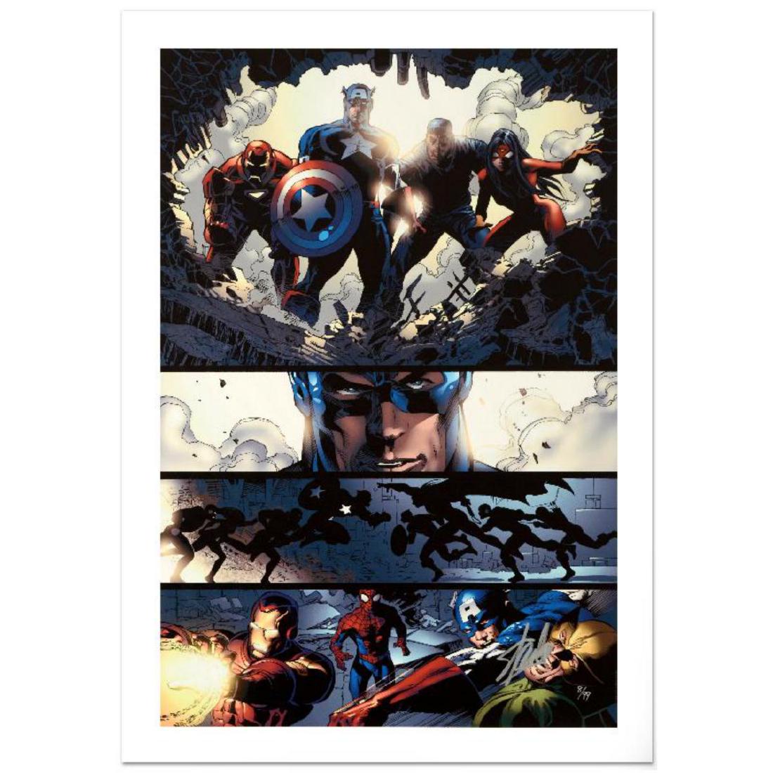 "Amazing Spider-Man #523" Limited Edition Giclee on: A piece of comic book history, this limited edition, from original art by Mike Deodato Jr., depicts Captain America, Luke Cage, Spider Woman, and Iron Man. Brazilian artist Mike Deodato Jr. has become