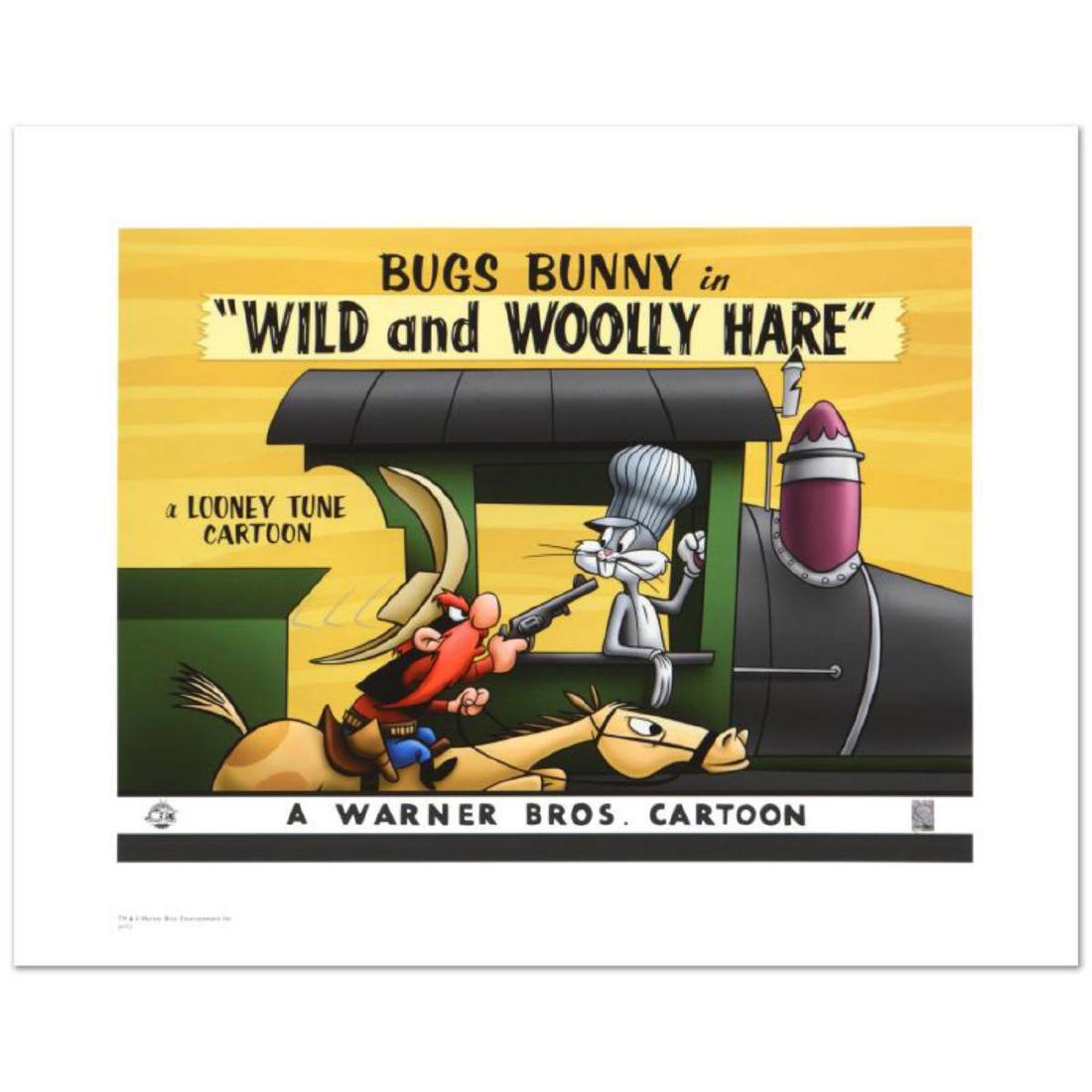 "Wild & Wooly Hare" Limited Edition Giclee from Warner: "Wild & Wooly Hare" is a limited edition giclee on paper from Warner Bros., numbered with hologram seal of Authenticity. This image was originally used as a "lobby card" displayed in theater lobbies t