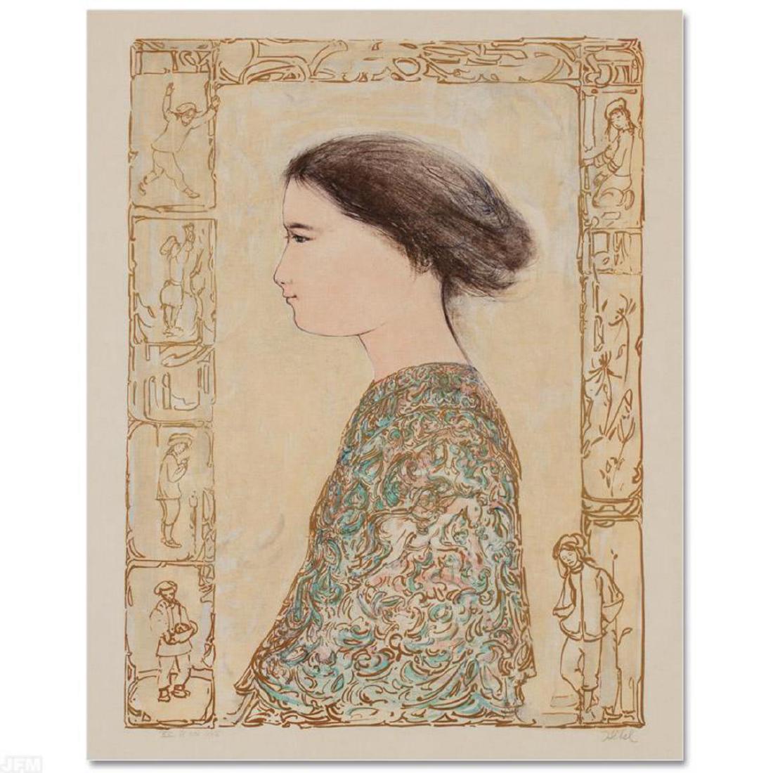 "China Profile" Limited Edition Lithograph by Edna: "China Profile" is a limited edition lithograph on paper, numbered and hand signed by Edna Hibel (1917-2014). Includes Certificate of Authenticity! Measures approx. 22" x 30" (with border), 18" x 24" 