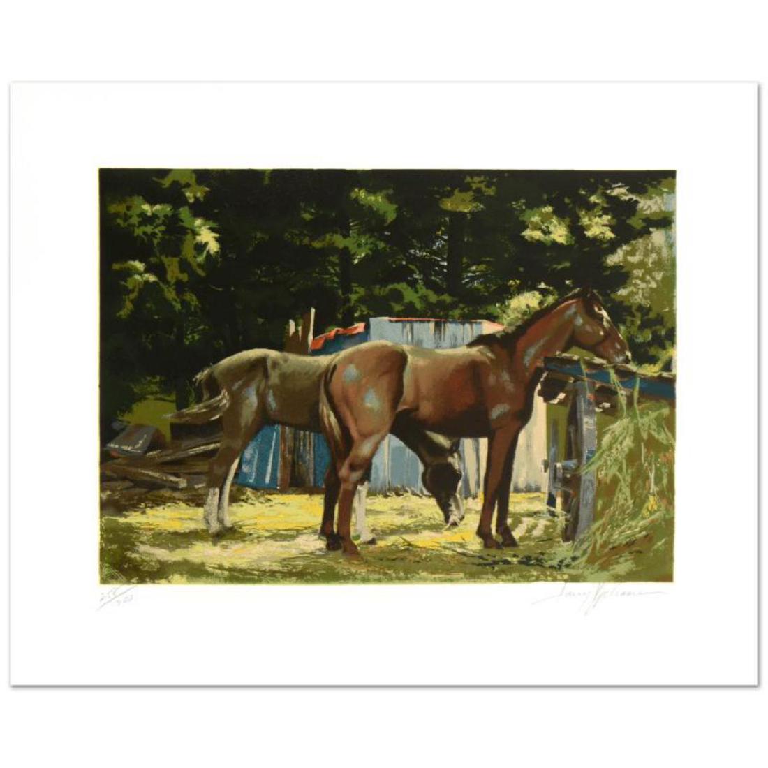 "Feeding Time" Limited Edition Serigraph by Harry: "Feeding Time" is a limited edition serigraph on paper by Harry Schaare (1922-2008), numbered and hand signed by the artist! Includes Certificate of Authenticity! Measures approx. 25.5" x 20.5" (with