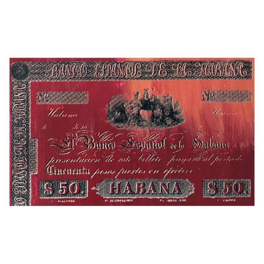 Steve Kaufman (1960-2010) "Habana Cigar" One of a kind: "Habana Cigar" is a one of a kind, hand painted, silkscreen on canvas by Andy Warhol protege Steve Kaufman (1960-2010). The piece is numbered and hand signed by the artist and accompanied by a Certifi