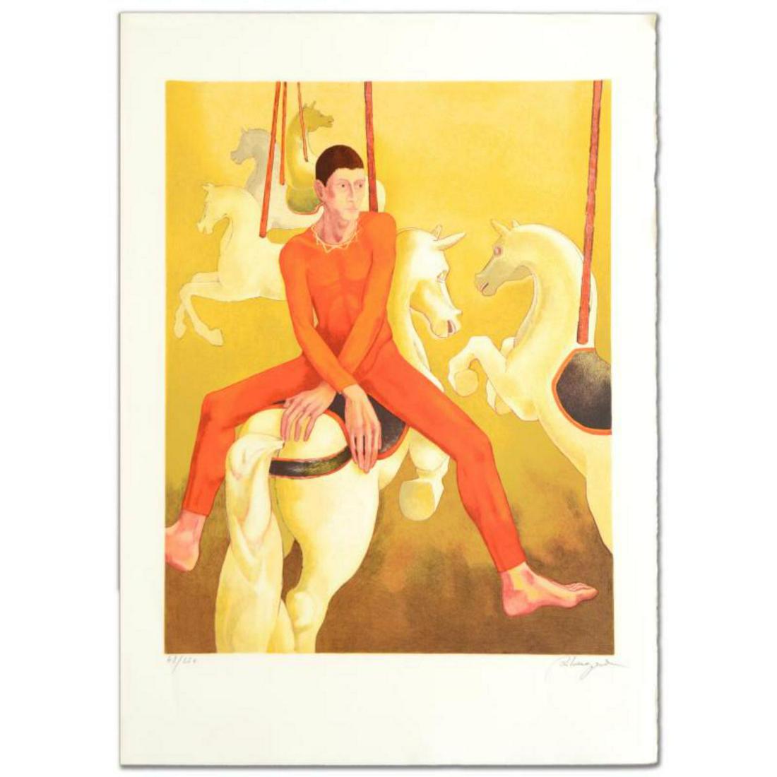 "Carousel" Limited Edition Lithograph by Daniel: "Carousel" is a limited edition lithograph on paper by Daniel Riberzani, numbered and hand signed by the artist! Includes Certificate of Authenticity! Measures approx. 21" x 30" (with border), 18" x 2
