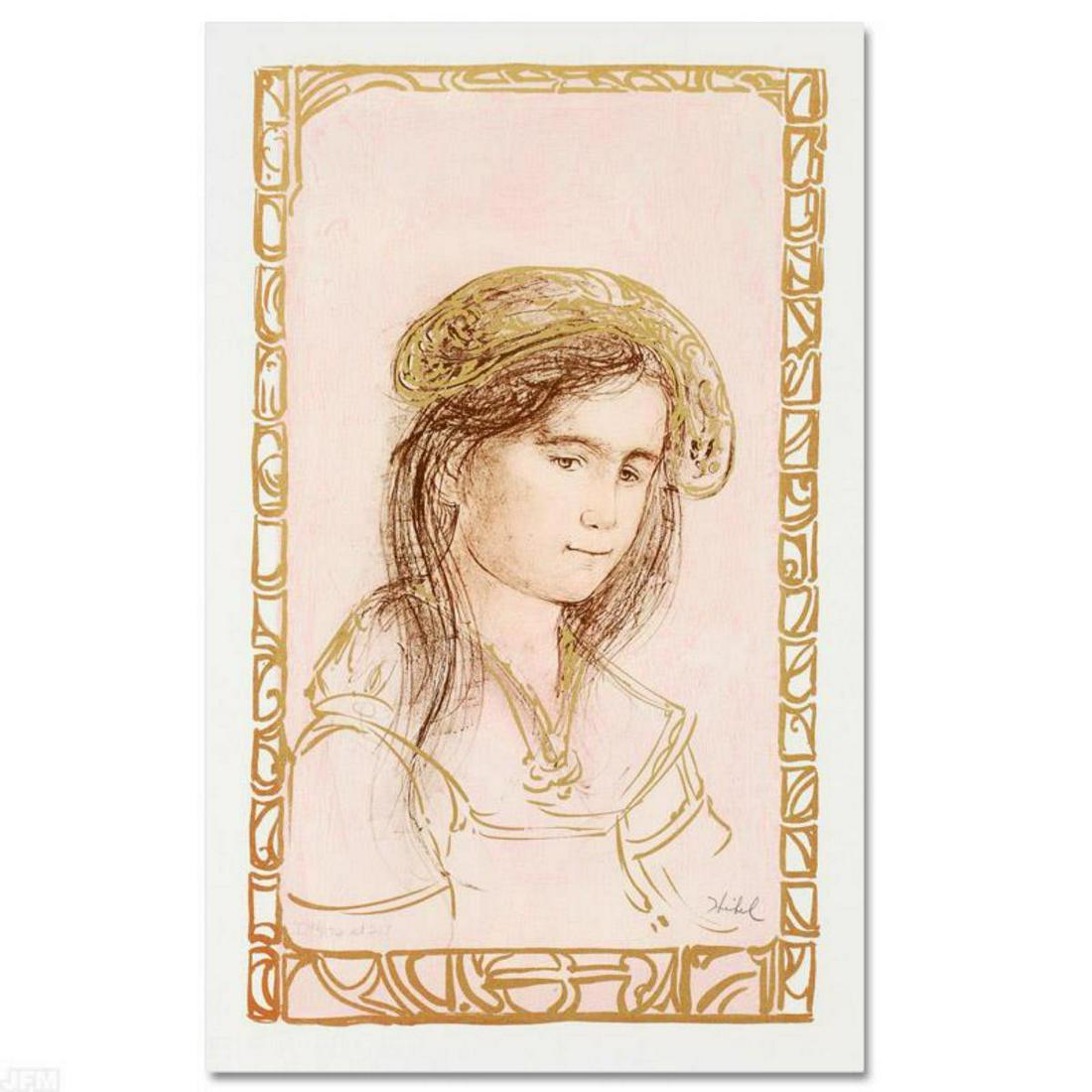 "Rita" Limited Edition Lithograph by Edna Hibel: "Rita" is a limited edition lithograph on paper, numbered and hand signed by Edna Hibel (1917-2014). Includes Certificate of Authenticity! Measures approx. 13" x 20" (border) 10" x 16.5" (image). Refe