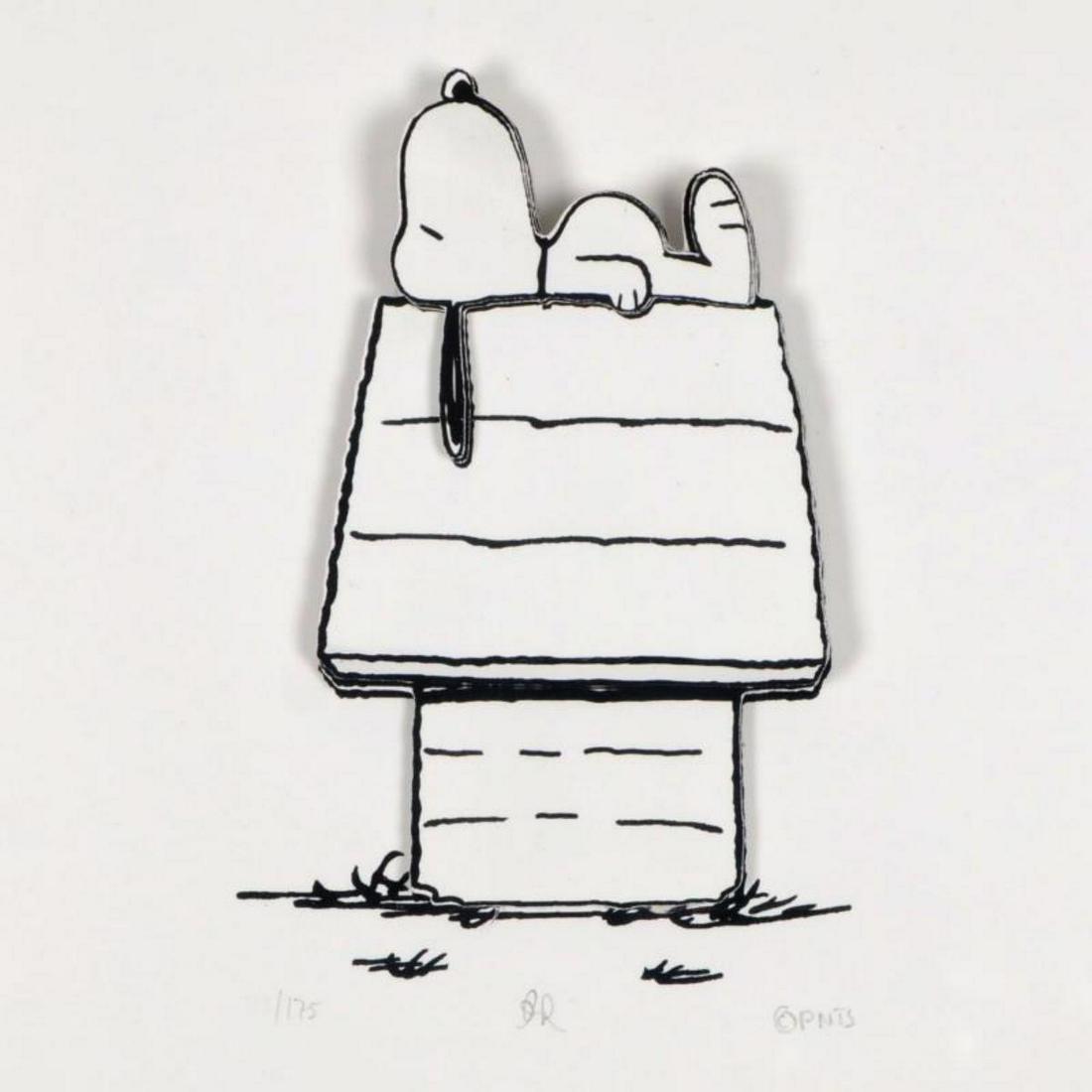 Peanuts, "Happy Place" Hand Numbered Limited Edition 3D: Created from the original artwork archived at the studio, "Happy Place" portrays the simple yet emotive art of Charles. M. Schulz, creator of PEANUTS. This 3D decoupage print on paper is hand numbered