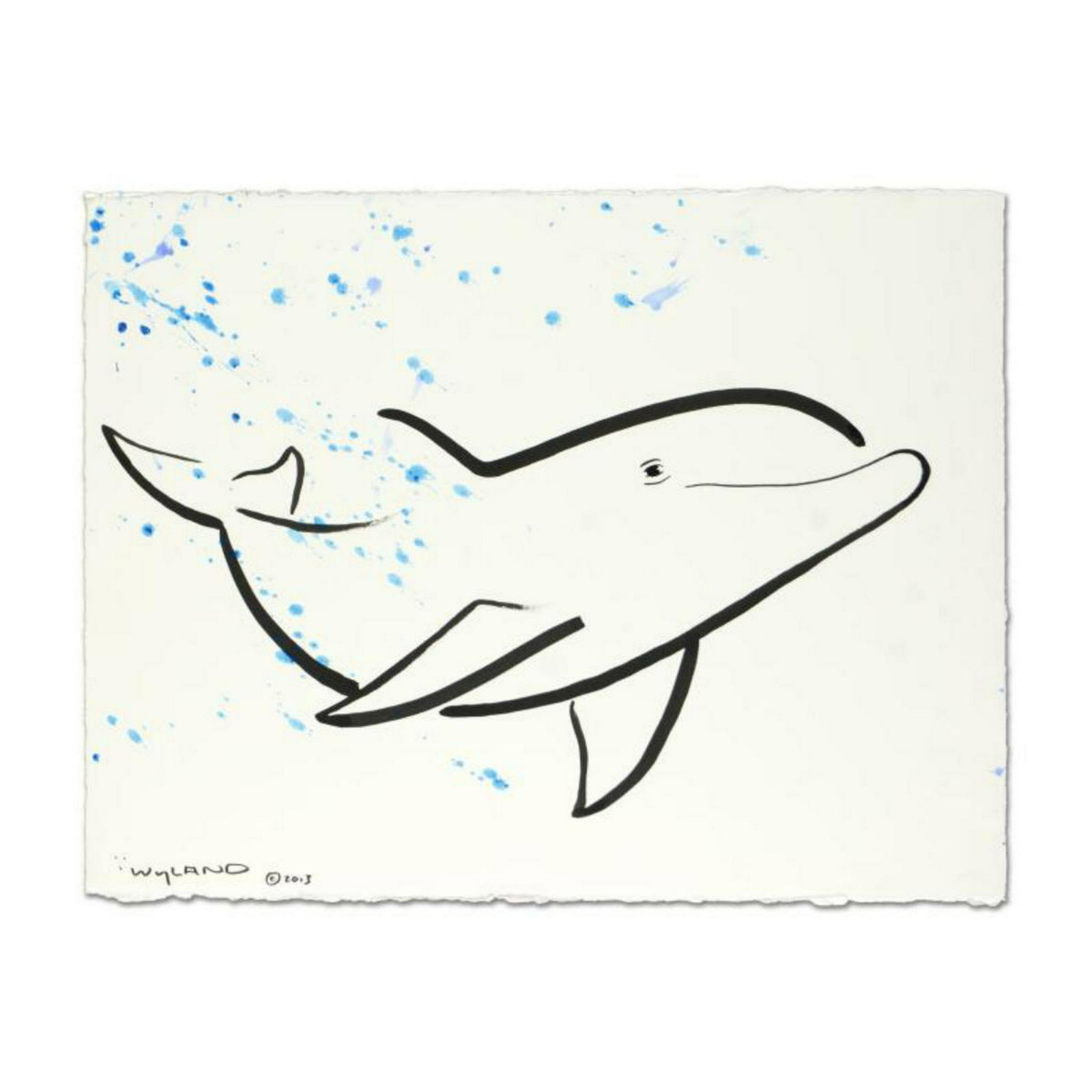 Wyland, "Dolphin" Original Sumi Ink Painting, Hand: "Dolphin" is an original sumi ink painting on paper by Wyland, hand signed by the artist. Includes Certificate of Authenticity. Measures approx. 30.5" x 22.5" (image). Reference #: 232844
