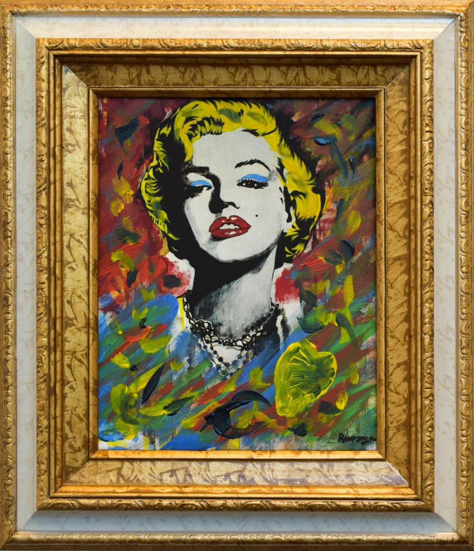 Nastya Rovenskaya- Mixed Media "Marilyn Monroe II": Artist: Nastya Rovenskaya. Medium: Mixed Media. Title: Marilyn Monroe II. Size (Unframed): 10" x 8". Size (Framed): 15" x 13". Certificate of Authenticity: From the publisher. Additional: Original one