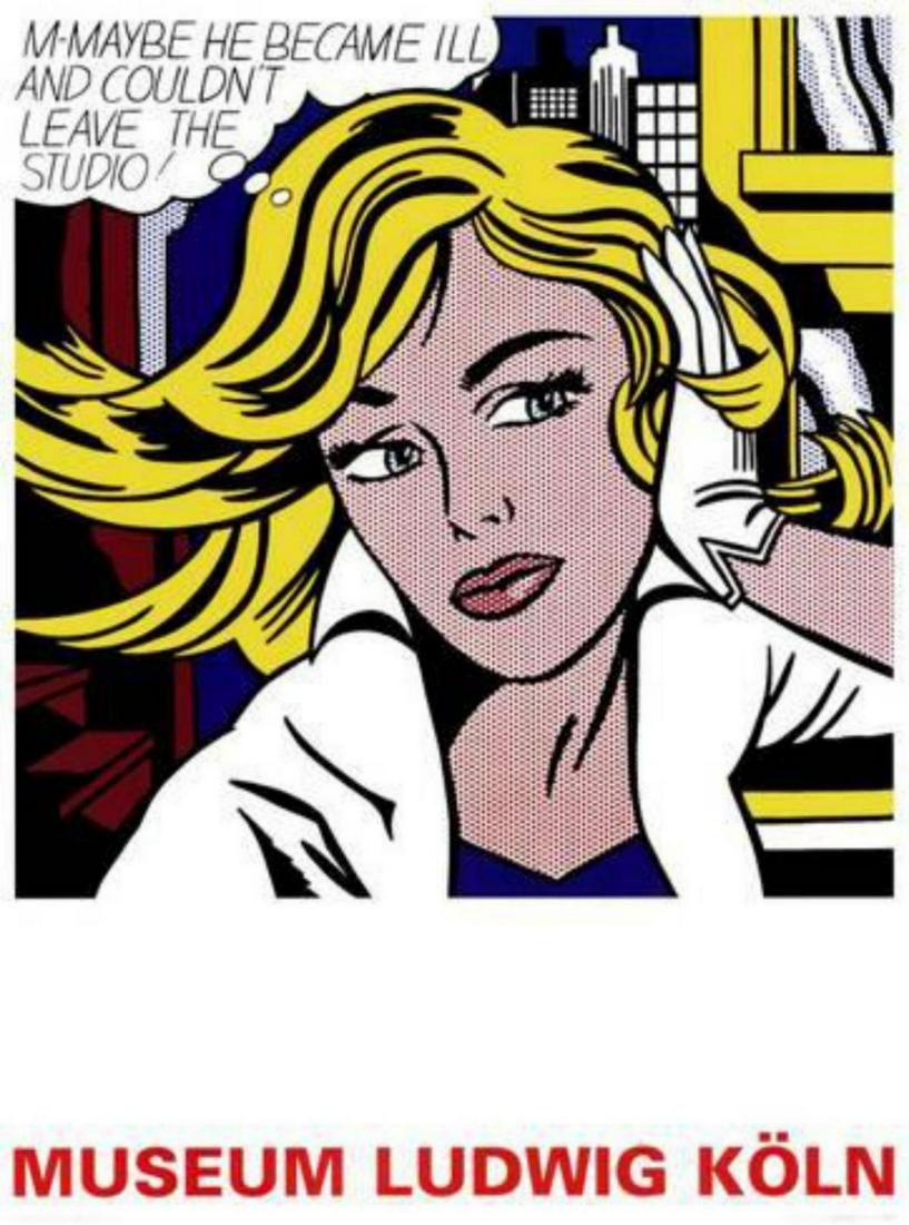 Roy Lichtenstein "M-Maybe" Offset Lithograph: Artist: Roy Lichtenstein. Medium: Offset Lithograph. Title: M-Maybe. Image Size: 23.5x31.5".