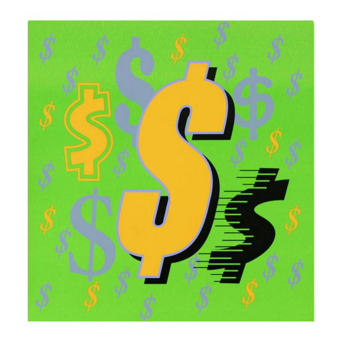 Steve Kaufman (1960-2010), "Dollar Sign State 2": "Dollar Sign State 2" is a limited edition silkscreen on canvas by Andy Warhol protege Steve Kaufman (1960-2010). This piece is numbered 8/50 and hand signed inverso. Includes Certificate of Authentic