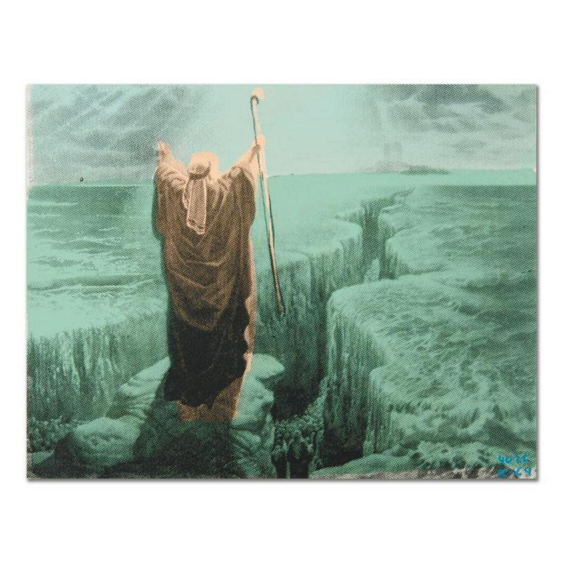 Ringo (Protege of Andy Warhol's Apprentice, Steve: "Moses" is a one-of-a-kind hand-pulled silkscreen and mixed media painting on canvas by Ringo - protege of Andy Warhol's apprentice, Steve Kaufman. This piece is hand signed by the artist and Includes