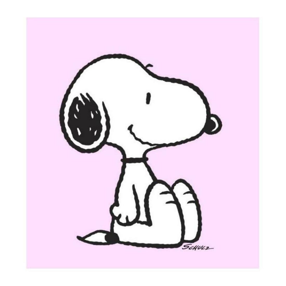 Peanuts, "Snoopy: Pink" Hand Numbered Canvas (40"x44"): A vibrant and striking edition portraying the simple yet emotive art of Charles. M. Schulz, creator of PEANUTS . You'll love the color, it really POPS in person! It looks incredible on the wall and wi