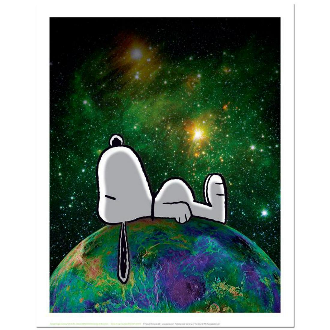 Peanuts, "On Top of the World" Hand Numbered Limited: A beautiful edition combining the artwork of Schulz, with an official photograph from the NASA archives. Credited University of Wisconsin. You won't be able to stop looking at this stunning piece once