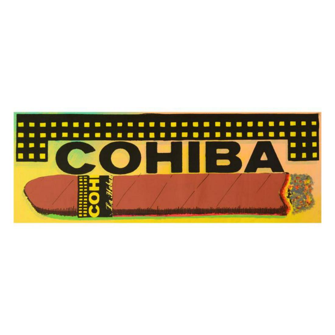 Steve Kaufman (1960-2010), "Cohiba Cigar" Hand Painted: "Cohiba Cigar" is a hand painted limited edition silkscreen on canvas from an HC edition by Andy Warhol protege Steve Kaufman (1960-2010). This piece is hand signed inverso. Includes Certificate of Au