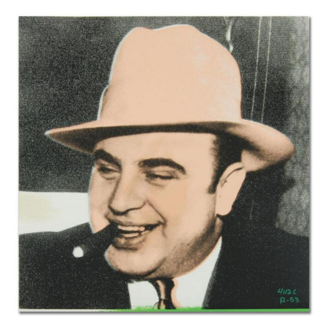 Ringo, "Al Capone" One-of-a-Kind Hand-Pulled Silkscreen: "Al Capone" is a one-of-a-kind hand-pulled silkscreen and mixed media painting on canvas by Ringo. This piece is hand signed by the artist and comes from the Andy Warhol Legacy Series. Includes Certif