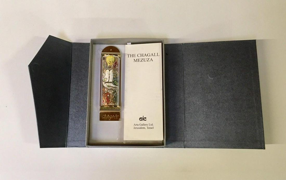 MARC CHAGALL "KING SOLOMON" LIMITED EDITION 24K GOLD: ARTIST: MARC CHAGALL. TITLE: KING SOLOMON. MEDIUM: FULL COLOR SILKSCREEN ON 24K GOLD PLATED BRONZE. SIZE: APPROX 5" X 1.5" INCHES. EDITION: LIMITED EDITION. SIGNED: SIGNED IN PLATE. CERTIFICATE OF AUT