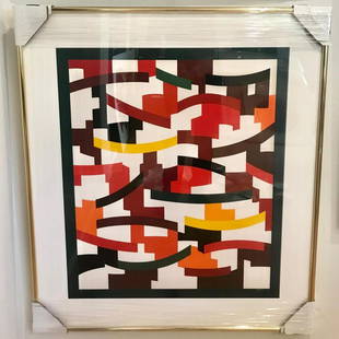 Yaacov Agam Hand Signed Serigraph Custom Framed: Artist: Yaacov Agam. Medium: Serigraph. Hand Signed and numbered. Custom Framed. Size: 30x40"