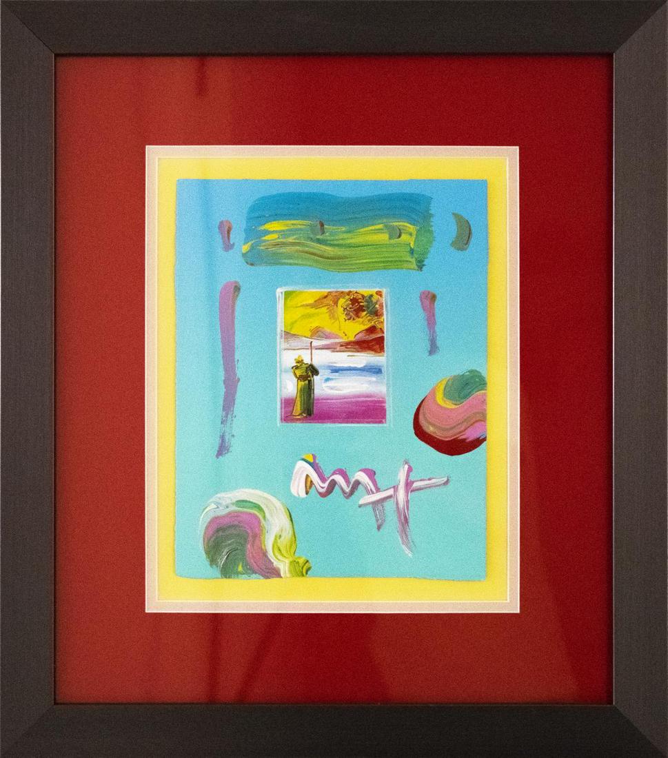 Peter Max- Original Mixed Media "Sage and Profile Ver.: Artist: Peter Max. Medium: Original Mixed Media. Title: Sage and Profile Ver. I #182. Size (Unframed): 11" x 8.5". Size (Framed): 21" x 18". Certificate of Authenticity: From Max Studios. Additional: