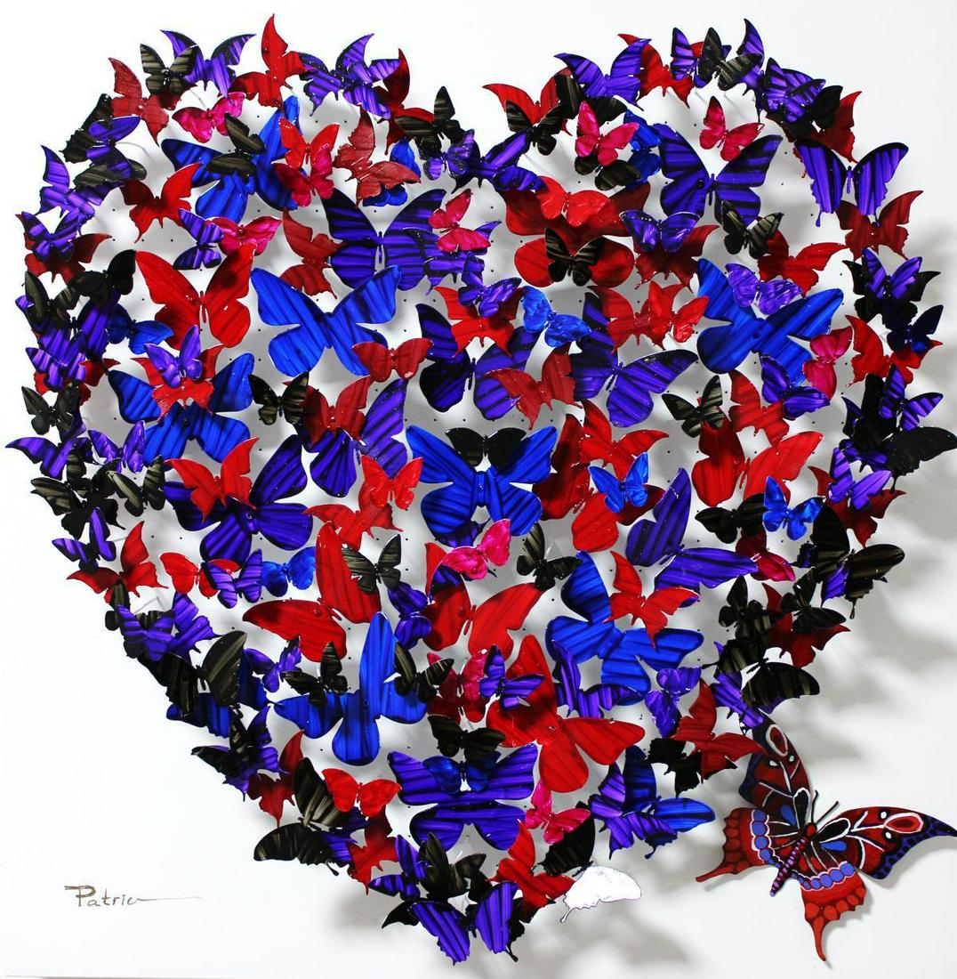 Patricia Govezensky- Original 3D Metal Art "Heart": Artist: Patricia Govezensky. Medium: Original 3D Metal Art. Title: Heart. Size (Unframed): 20" x 20". Certificate of Authenticity: From the publisher. Reference# 10128.