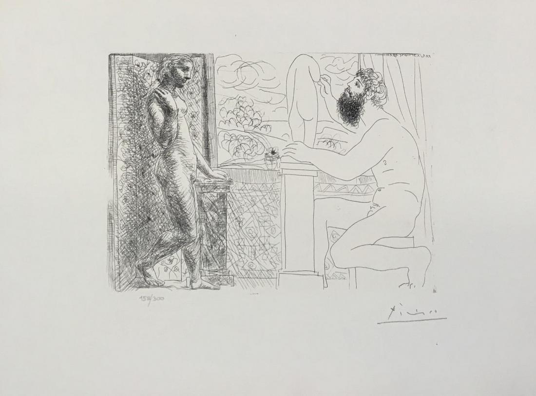 Pablo Picasso Original Limited Edition Lithograph on: Artist: Pablo Picasso. Medium: Original Limited Edition Lithograph on wove paper. From the Suite Vollard. Edition Size: 300. Paper Size: 12.75" x 18." Signature of artist lithographically reproduced f