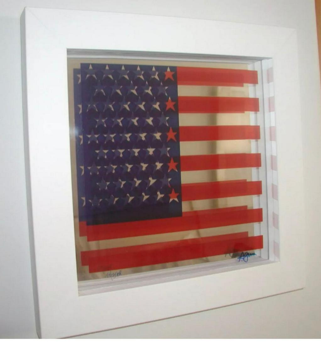 Yaacov Agam Silkscreen on Mirror HS&N: Artist: Yaacov Agam. Medium: Silkscreen on Mirror. Size: 15x15" Framed. Hand Signed and Numbered