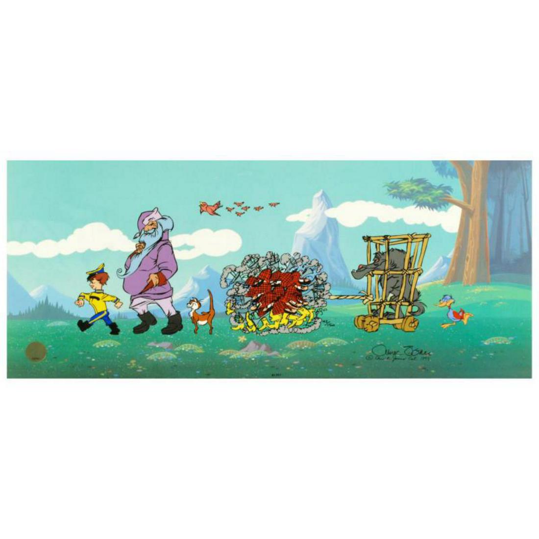 "Peter and the Wolf" Sold Out. Limited Edition: Own this amazing piece based on the original line image hand drawn and hand-inked on paper by Mr. Jones! "Peter and the Wolf" is a limited edition animation cel from a sold out edition with hand-paint