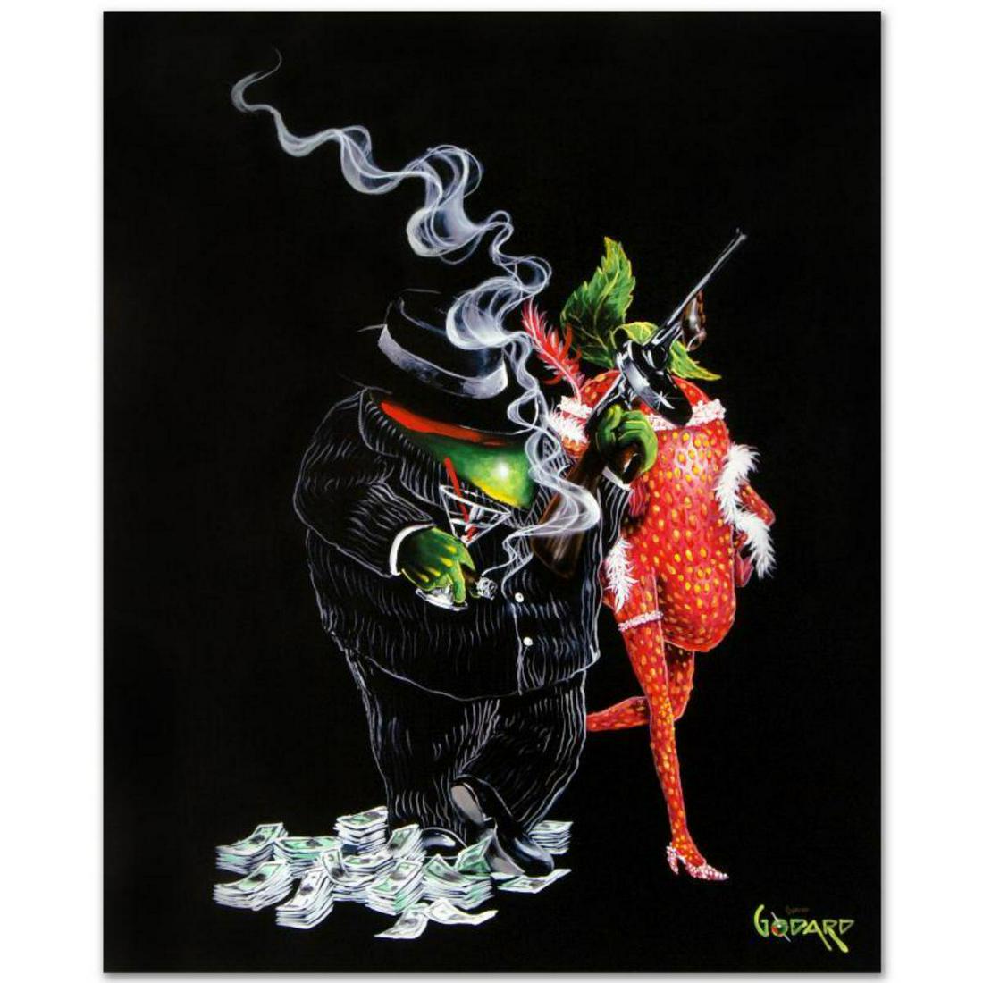 "Gangster Love" Mural Limited Edition Hand-Embellished: With unforgettable characters and undeniable charm, Michael Godard creates artworks that are sure to be the centerpiece of any room! "Gangster Love" is a limited edition, heavily hand-embellished gicl