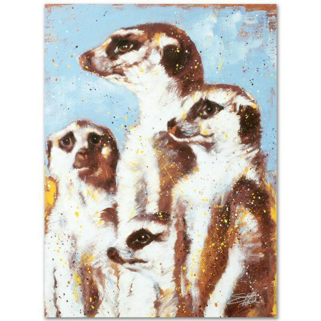 "The Lookout" Limited Edition Giclee on Canvas by: With bright colors and expressive lines, Stephen Fishwick puts a unique spin on pop culture portraits. "The Lookout" is a limited edition giclee on stretched canvas, numbered and bears the artist's au