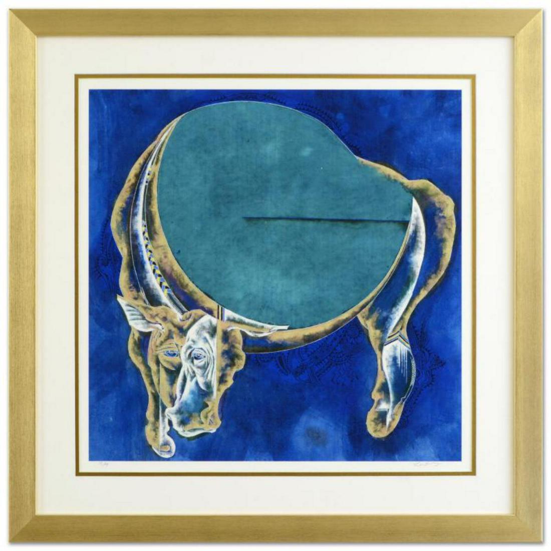 Lu Hong, "Taurus" Framed Limited Edition Giclee,: The zodiac is a phenomenological study, formed by coordination between 12 specific constellations in space and birth of one specific human being in time, contrasting 12 signs that guide the meditation