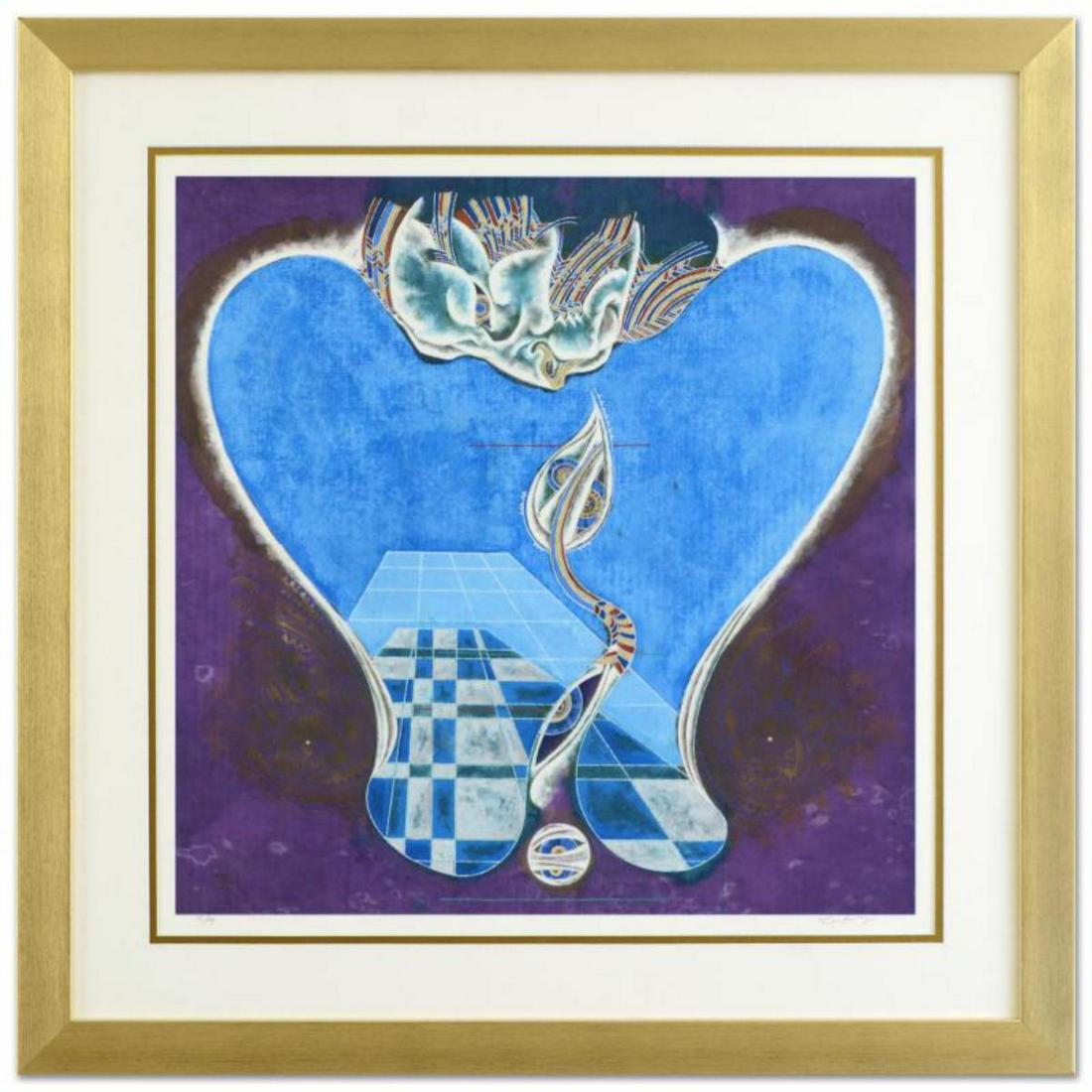Lu Hong, "Leo" Framed Limited Edition Giclee Numbered: The zodiac is a phenomenological study, formed by coordination between 12 specific constellations in space and birth of one specific human being in time, contrasting 12 signs that guide the meditation