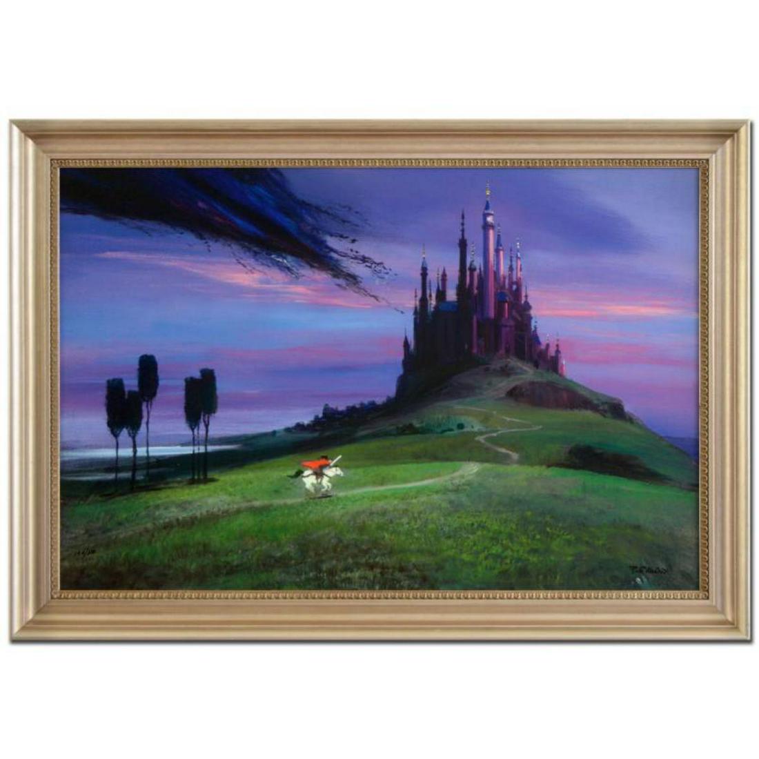 Peter Ellenshaw (1913-2007), "Aurora's Rescue" Framed: "Aurora's Rescue" is a framed limited edition giclee on canvas, numbered 64/300 and hand signed by Peter Ellenshaw (1913-2007)! This piece is licensed by Disney Fine Art. Includes Certificate of Authe