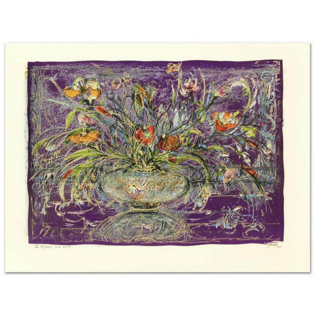 "Floral Mystic" Limited Edition Lithograph by Edna: "Floral Mystic" is a limited edition lithograph on paper, numbered and hand signed by Edna Hibel (1917-2014). Includes Certificate of Authenticity! Measures approx. 20" x 15" (with border), 16.5" x 11