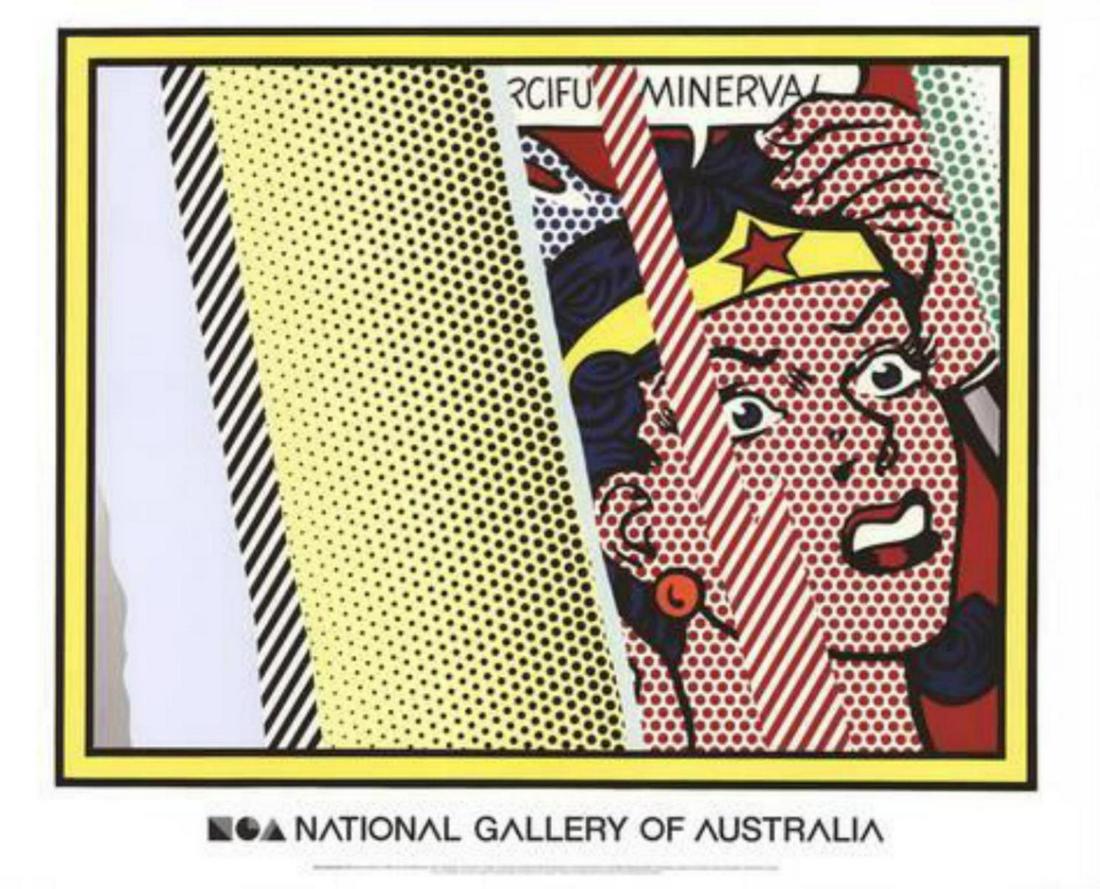 Roy Lichtenstein "Reflections on Minerva" Offset: Artist: Roy Lichtenstein. Medium: Offset Lithograph. Title: Reflections on Minerva. Image Size: 29 x 23 in. Not Framed.