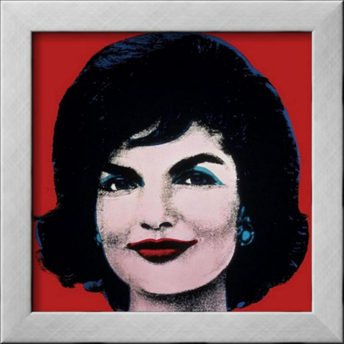 Andy Warhol "Jackie, c.1964 (On Red)" Custom Framed: Artist: Andy Warhol. Medium: Offset lithograph. Title: Jackie, c.1964 (On Red). Frame Size: 12 x 12". Custom Framed.